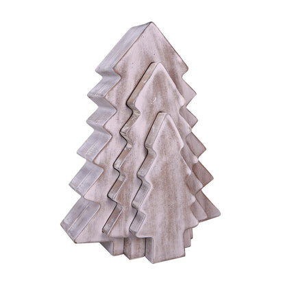 ReLIVE Wooden Block Nested Tree - Christmas Decoration - Collectible Figurine - Holiday Décor - Tabletop - Winter Decorations - Gift Idea