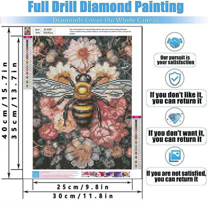 4 Pack Diamond Art Kits for Adults Beginners,Dragonflies, Butterflies, Moths, Bees Full Round Drill DIY Diamond Painting Kits,Paint by Diamonds Dot Gem Art Crystal Easy,Home Wall Decor 12x16Inch