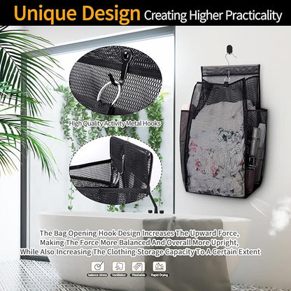 Hanging Collapsible Breathable Mesh Laundry Hamper, Fast Drying Portable Space