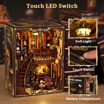 Hallisun DIY Miniature House Building Kits, Japanese Restaurant and Ancient Rhyme Library 3D Wooden Dollhouse Toys, Birthday Christmas Festival Gift for Teens Adults