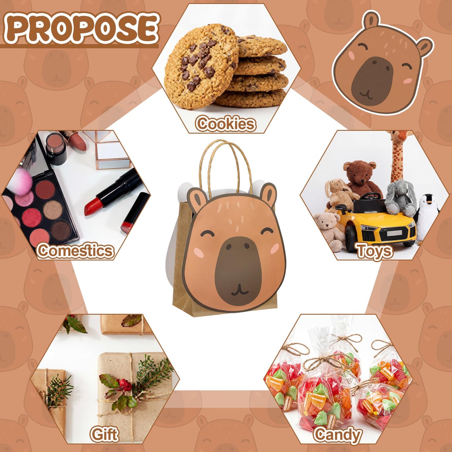 Jaloro 12 Pack Paw Spirit Week Gift Bags Party Favor Gift Paper Bags Goodie Candy Treat Bag with Handles Cute Paper Cards Paw Spirit Week Homecoming Halloween Birthday Party Favors Supplies