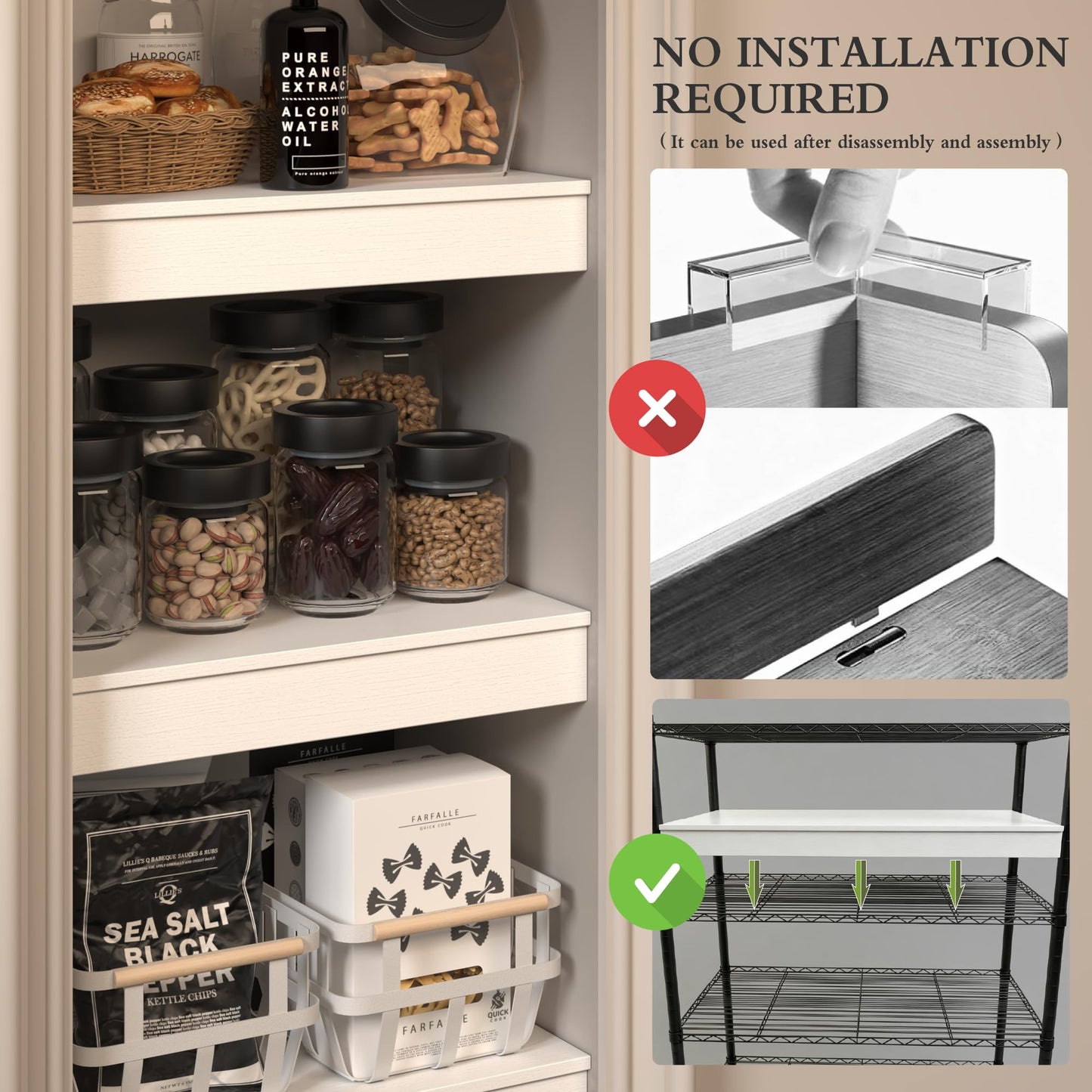 Drconox Wire Shelf Covers, 5Pcs 36"x16"Shelf Covers for Wire Shelving, 0.39 Inch Thick (Not Wood), Moisture Resistant Wires Rack Cover with No Installation for Pantry, Closet, Kitchen (White)