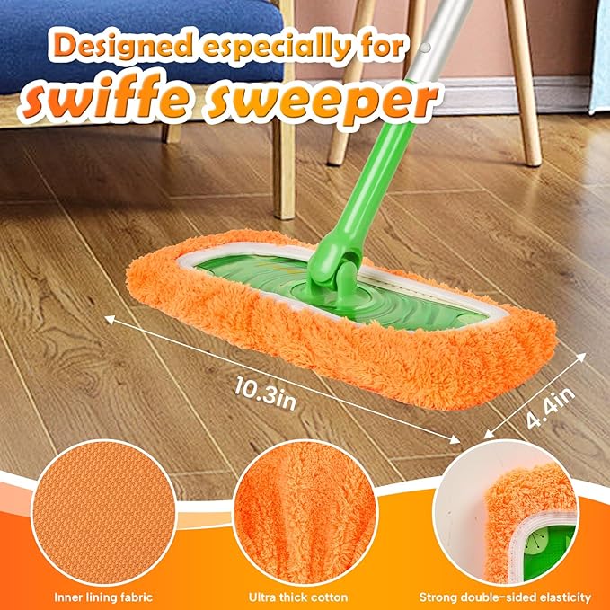 5 Pack Reusable Microfiber Mop Pads Compatible