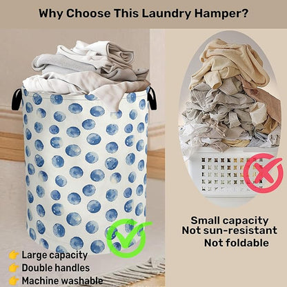 Blue Polka Dots Laundry Basket