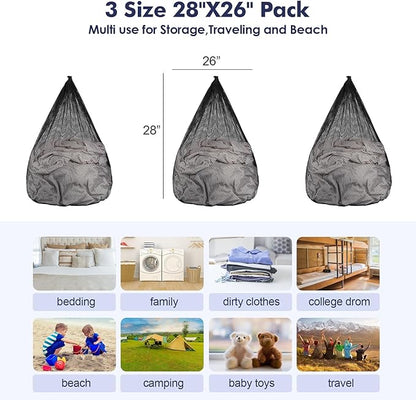 3Pcs Mesh Laundry Bags Washing Machine Mesh Wash Bags Jumbo