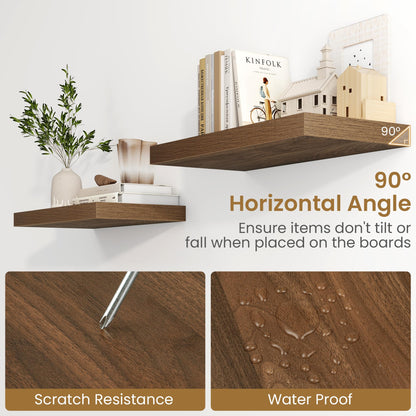 72"W x 9.3"D Floating Shelves for Wall, Wall Mounted Bathroom Shelves 1 Pack Deep Floating Shelf for Bedroom Kitchen Living Room, Rustic Wooden Wall Shelf with Invisible Bracket for Books Decor