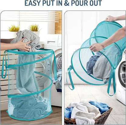 Seiritex Mesh Popup Laundry Hamper 115L Collapsible Laundry Basket No Lid Extra