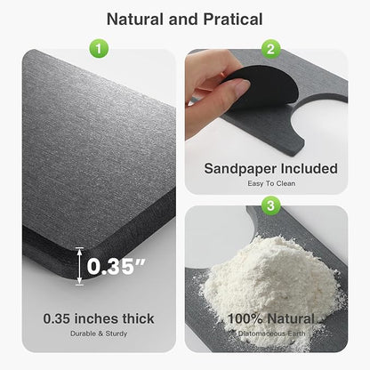 15.8" x 4" Stone Faucet Mat for Kitchen Sink, Quick Drying Diatomite Sink Tray