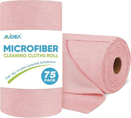 AIDEA Microfiber Cleaning Cloth Roll, Tear Away Reusable Paper Towels, Car