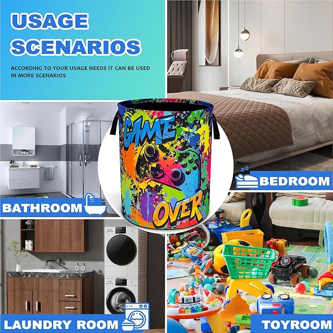 Game Joystick Laundry Basket Gamepad Oxford Cloth Laundry Hamper Funny