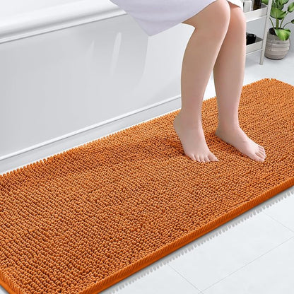 OLANLY Bathroom Runner Rugs 70x24, Extra Soft Absorbent Chenille Bath Rugs, Rubber Backing Quick Dry, Machine Washable Long Bath Mats for Bathroom Floor, Tub and Shower, Home Decor Accessories, Clay