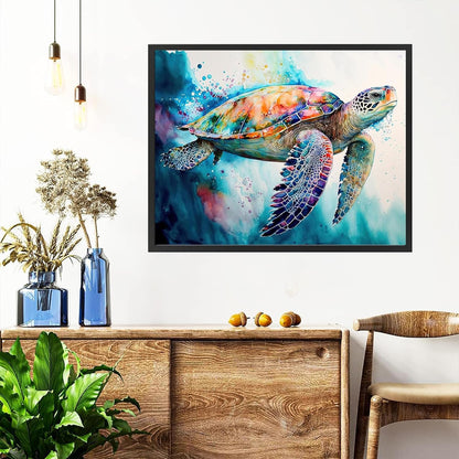 Aapxi Paint by Number for Adults Canvas Sea Turtle - Painting by Numbers Adults' Beginner Craft Kits with 4 Brushes and Acrylic Paint(16X20 Inch)
