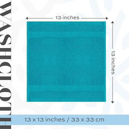 White Classic Luxury Cotton Washcloths 13x13 Inch