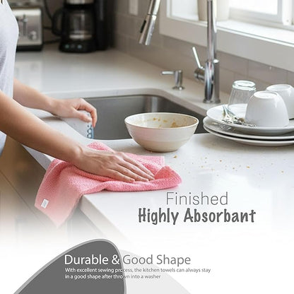 Basic Wash Cloths 12x12 Inches – Pack of 12 – Rose Pink Color – Soft and