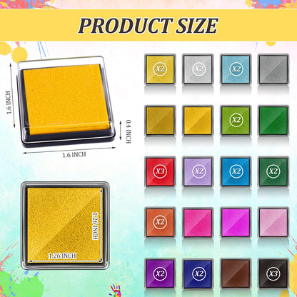 Jetec 36 Pcs Mini Ink Pads for Stamps, Rainbow Finger Washable Ink Pad for Scrapbooking, DIY Craft Project Scrapbook Supplies for Adults (Classic)