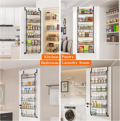 MIAOLI Over the Door Pantry Organizers and Storage, 6-Tier Spice Rack, Home &