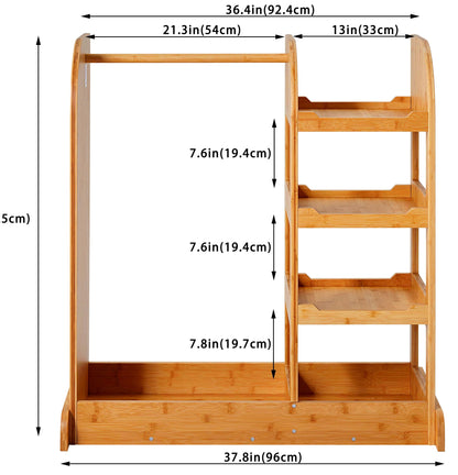 NAVREX Kids Dress Up Storage Wardrobe, Dress-up Center with Mirror, Kids Armoire with Hanging Rack, Solid Wood Costume, Gift for 3-6 Years Old Girls, Pretend Play Toy Organizer, Value Lies in Material