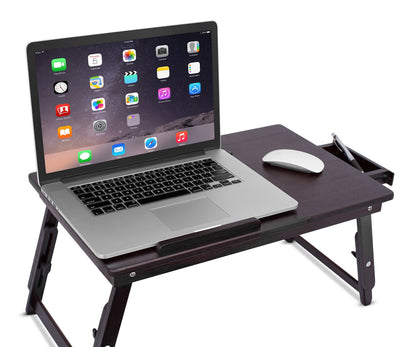 Sofia + Sam Bamboo Ventilation Lap Tray with Adjustable Legs (Walnut)