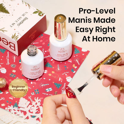 Beetles Gel Nail Kit Short Almond with Nail Dehydrator and Primer, 576Pcs Half Matte Etch-X Gel Nail Tips Solid Nail Glue Mini Nail Lamp Acrylic Nail Tips Easy DIY Nail Extension Set Gift for Women