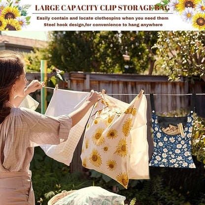 Clothes Pin Hanging Bag with Big Opening Storage Clothes Pins & Mini Clothespins