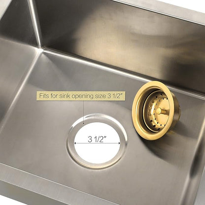 LQS Kitchen Sink Drain Assembly, Sink Drain Basket Strainer 304 Stainless Steel