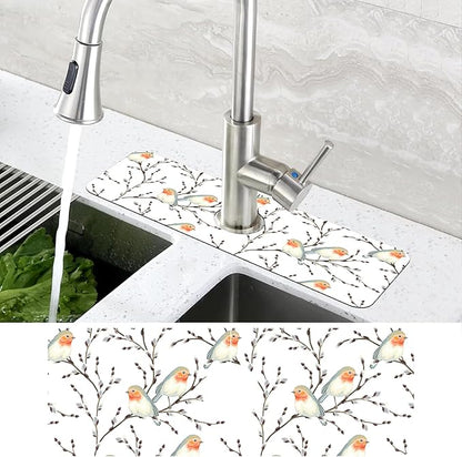 Willow Branches and Robin Dish Drying Mat