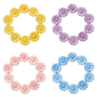 10PCS Wood Carved Flower Appliques Round Carving Craft Decals Onlays for Home Chests Cabinet Door Cupboard Dresser Bed Wall Pew Wardrobe Furniture Decor (Dia-5cm/1.97")