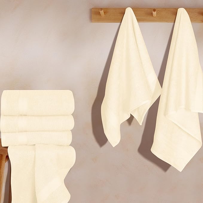 GLAMBURG Ultra Soft 6-Piece Hand Towel Set 16x28-100% Ringspun Cotton
