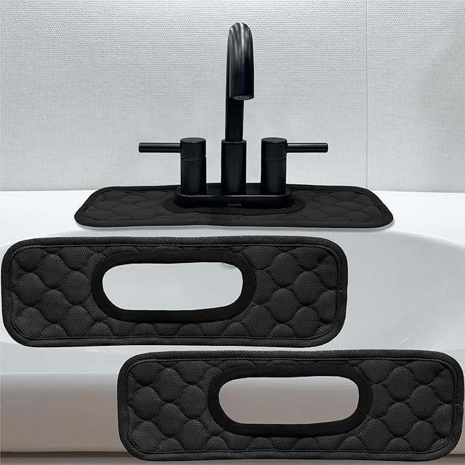 Bathroom Sink Splash Guard Oval-Hole Rectangle-Hole: AHA HOMEWARE, Faucet Mat