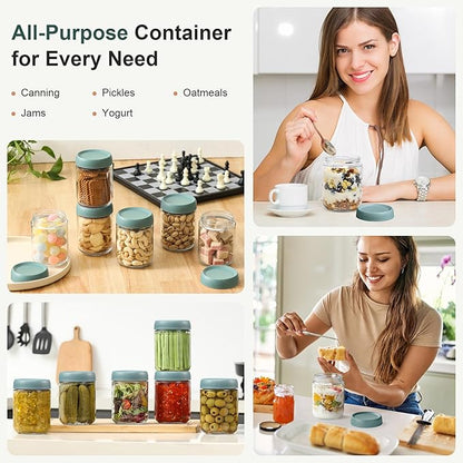 NETANY 6-pack 16oz Glass jars