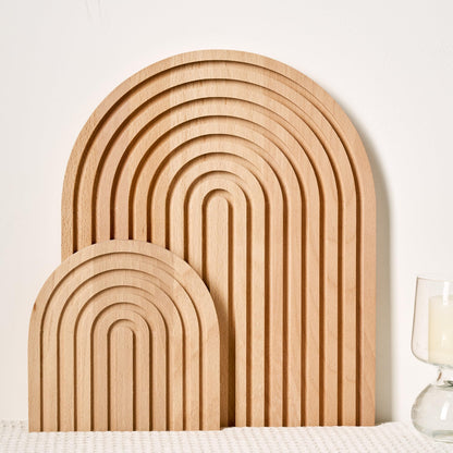 Homtik Wood Rainbow Arch - Modern Boho Room Decor for Wall Shelf, Fireplace Mantel, Counter, Table - Aesthetic Home Decoration for Living Room, Kitchen, Bedroom, Office, Nursery, Set of 2