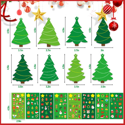 BCCSNNM 48 Pcs Christmas Tree Stickers Kit for Christmas DIY Hanging Art Ornaments Making Your Own Xmas Craft for Winter Holiday Party Classroom Activities Party Decoration