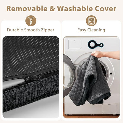 JOEJOY Orthopedic Dog Bed for Small Dogs, Washable Dog Crate Bed Small Sized with Removable Cover, Egg Memory Foam Pet Beds, Grey, 23"x17"