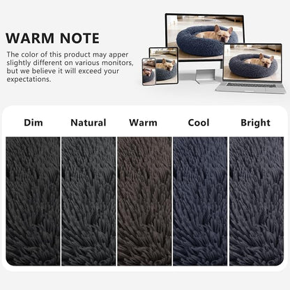 MIXJOY Orthopedic Dog Bed Comfortable Donut Cuddler Round Pet Beds Ultra Soft Washable Dog and Cat Cushion Bed (36'', Dark Gray)