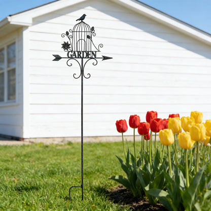 Decorative Garden Stakes，Metal Garden Sign for Outdoor Lawn Backyard Porch Pathway Decor