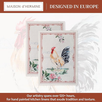 100% Cotton Kitchen Towel Campagne Maison d' Hermine Set of 2 Super Soft Highly