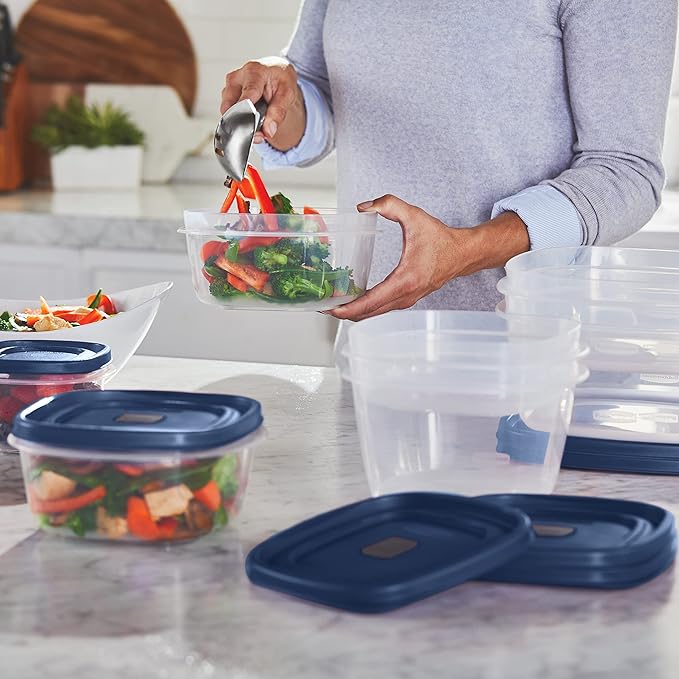 Rubbermaid EasyFindLids Food Storage Containers in Special-Edition Insignia Blue