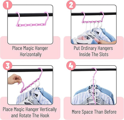 Mr. Pen- Space Saving Hangers for Clothes, Playful Pop Colors, Plastic Multi