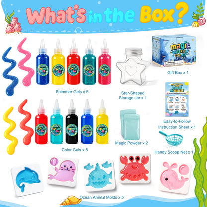 Teexpert Magic Water Elf Toy Kit – Art and Crafts for Kids Girls Boys Ages 3 4 5 6 7 8 9 10 11 12 - DIY Craft Toy Birthday to Make Aqua Fairy Squishy Water Pets