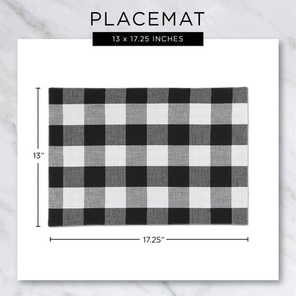 DII Everyday, Easy to Clean Indoor/Outdoor Woven Vinyl Double Border Placemats, 13x18, Tango Red - Set of 6