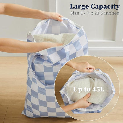 Checkered 2 Pcs Large Travel Laundry Bags