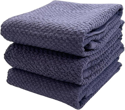 Eggplant Purple Kitchen Hand Dish Towels: Oversized 28" x 18", 100% Cotton