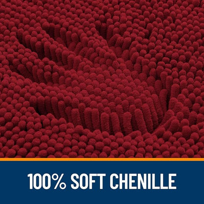 OLANLY Large Bathroom Rugs 40x32, Extra Soft Absorbent Chenille Bath Rugs, Rubber Backing Quick Dry, Machine Washable Bath Mats for Bathroom Floor, Tub and Shower, Home Decor Accessories, Red