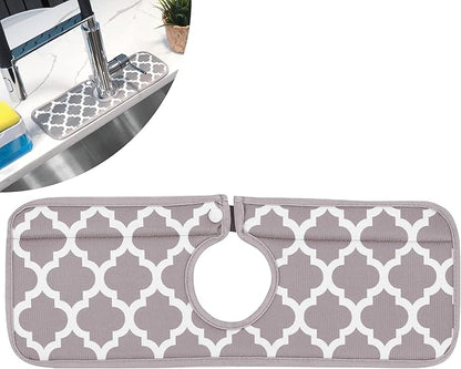 S&T INC. Microfiber Kitchen Faucet Sink Mat Drip and Splash Catcher