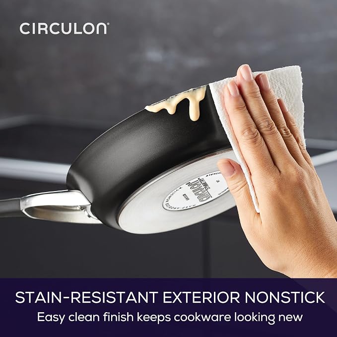 Circulon Symmetry Hard Anodized Nonstick Induction Frying Pan, 8.5-Inch Fry Pan, Black (Pack of 4)