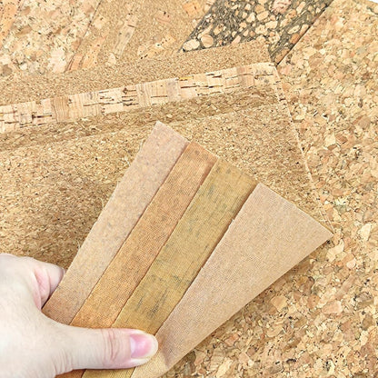 9 Pcs Soft Natural Texture Cork Faux Leather Sheets A4 Size Thin Real Cork DIY Crafts Fabric for Earrings Handbags Wallets Handicraft Accessories