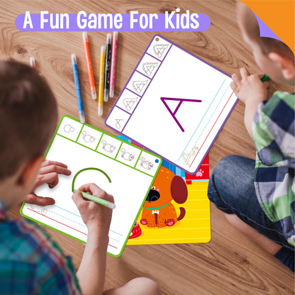 Draw with Alphabet & Numbers, 36PCS Dry Erase Cards Letters & Numbers Tracing Learning ABC Handwriting Educational Toy Set Educational Game Birthday Gift for Preschool Learning Activities