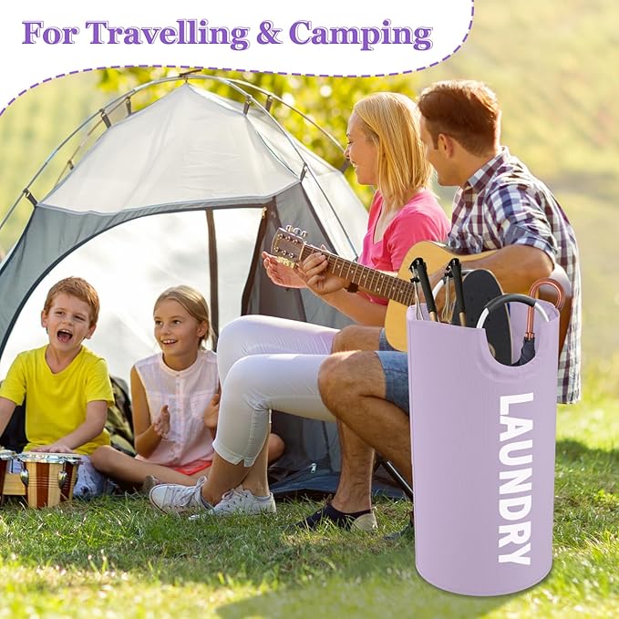 2Pack 95L Purple Collapsible Laundry Basket