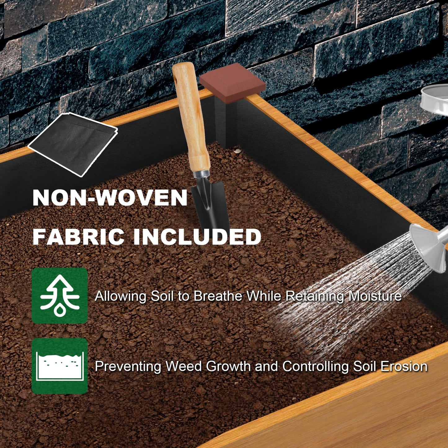 RAOKUKH Raised Garden Bed with Legs, 24x31x71 inch Elevated Wood Planter Box with Liner for Growing Vegetables, Flowers
