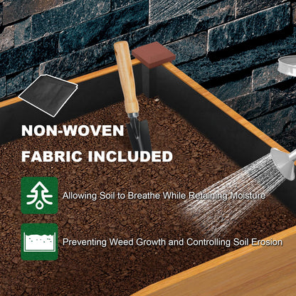 RAOKUKH Raised Garden Bed with Legs, 24x31x71 inch Elevated Wood Planter Box with Liner for Growing Vegetables, Flowers